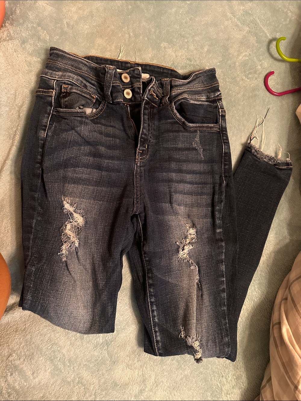 KanCan Distressed Dark Blue Skinny Jeans